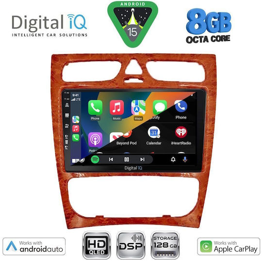 Digital IQ Ηχοσύστημα Αυτοκινήτου για Mercedes-Benz C Class 1999-2004 (Bluetooth/USB/WiFi/GPS/Apple-Carplay/Android-Auto) με Οθόνη Αφής 9"