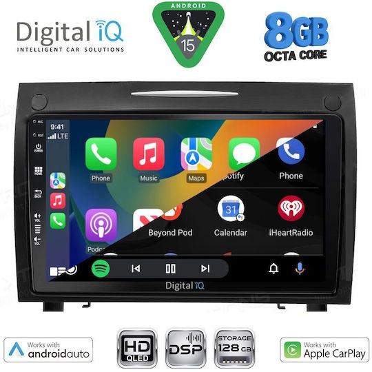 Digital IQ Car Audio System for Mercedes-Benz SLK 2004-2010 Bluetooth USB WiFi GPS Apple CarPlay Android Auto with 9" Touch Screen