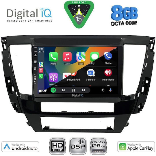 Digital IQ Car Audio System for Mitsubishi Pajero 2013 with Touch Screen 9" Digital IQ BXF 7447S_CPAA Bluetooth USB Wi-Fi GPS Apple CarPlay Android Auto