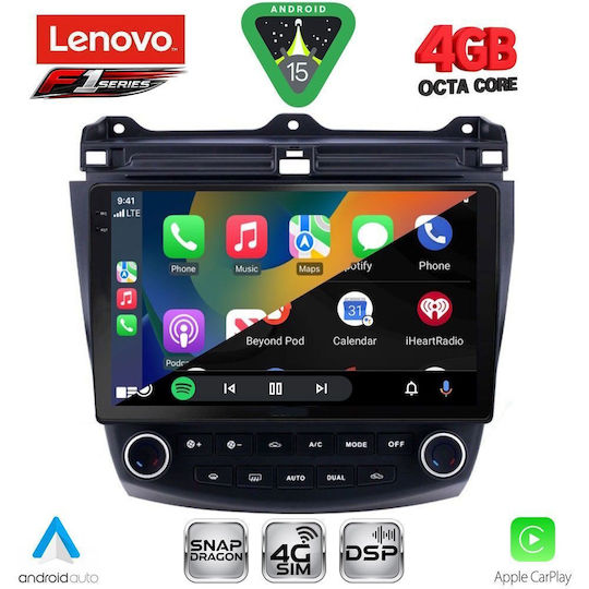 Lenovo Car Audio System for Honda Accord 2003-2007 Bluetooth USB WiFi GPS Apple CarPlay Android Auto with 10" Touch Screen