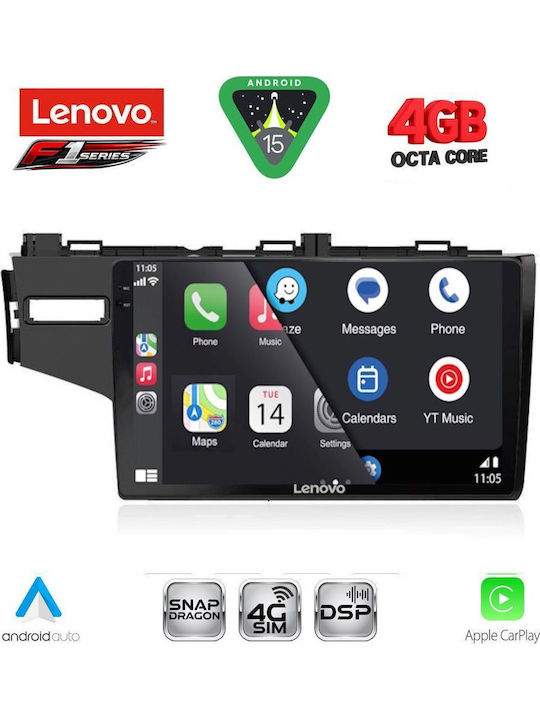 Lenovo Car Audio System for Honda Jazz 2013-2019 Bluetooth USB WiFi GPS Apple CarPlay Android Auto with 10" Touch Screen
