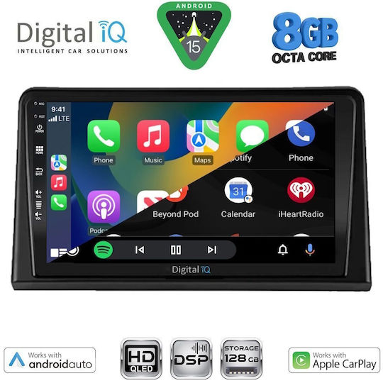 Digital IQ Ηχοσύστημα Αυτοκινήτου για Renault Express 2020 (Bluetooth/USB/WiFi/GPS/Apple-Carplay/Android-Auto) με Οθόνη Αφής 9"