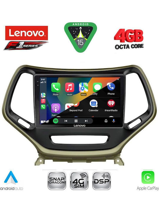 Lenovo Car Audio System for Jeep Cherokee 2014 Bluetooth USB WiFi GPS Apple CarPlay Android Auto with 10" Touch Screen