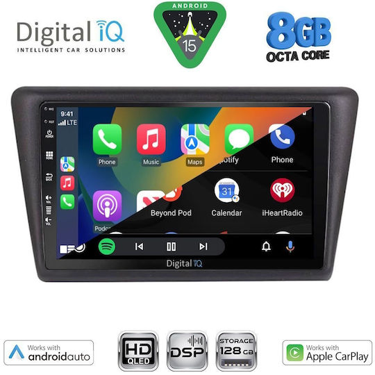 Digital IQ Car Audio System for Skoda Rapid 2014-2019 Bluetooth USB WiFi GPS Apple CarPlay Android Auto with 9" Touch Screen