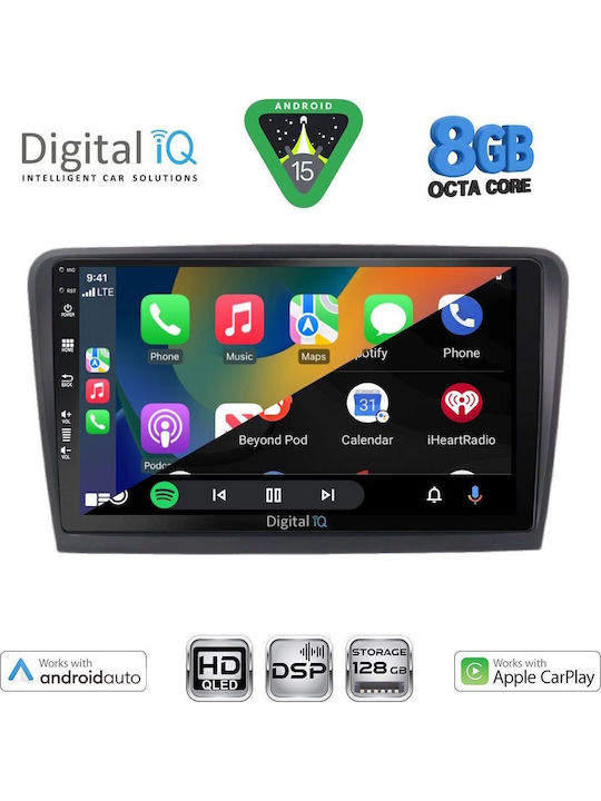 Digital IQ Car Audio System for Skoda Rapid 2012-2023 Bluetooth USB WiFi GPS Apple CarPlay Android Auto with 9" Touch Screen