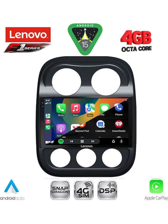 Lenovo Lenovo Auto-Audiosystem für Jeep Compass / Patriot 2007-2016 Bluetooth USB Eingebautes Wi-Fi GPS Apple CarPlay Android Auto mit Touchscreen 10 Zoll