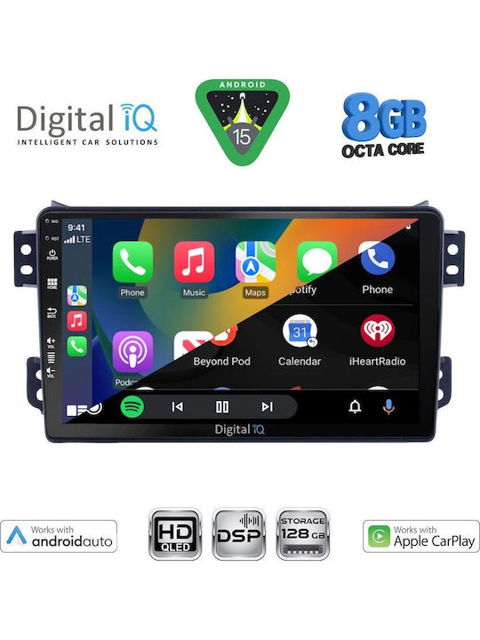 Digital IQ Car Audio System for Opel Agila Suzuki Splash 2008-2018 Bluetooth USB WiFi GPS Apple CarPlay Android Auto with 9" Touch Screen