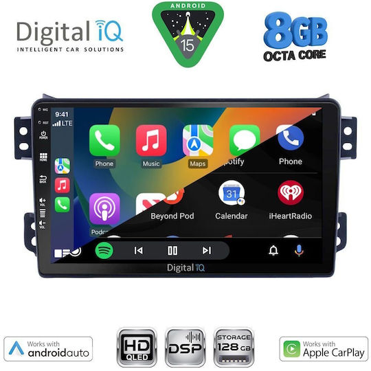 Digital IQ Car Audio System for Opel Agila Suzuki Splash 2008-2018 Bluetooth USB WiFi GPS Apple CarPlay Android Auto with 9" Touch Screen