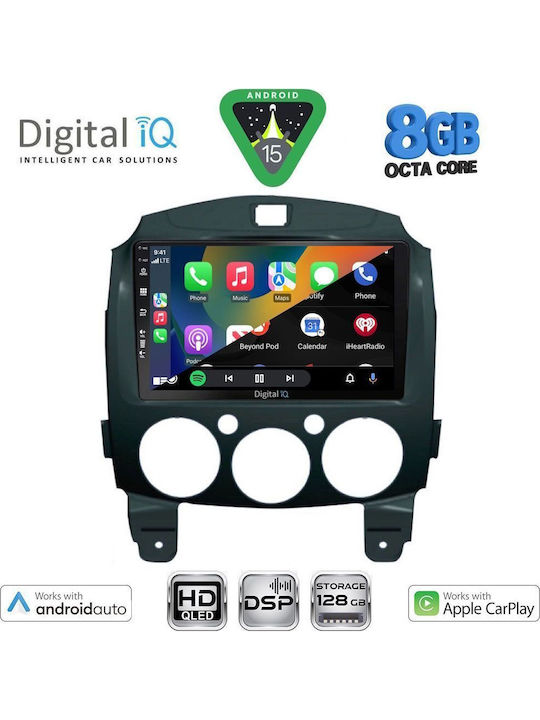 Digital IQ Car Audio System for Mazda 2 2007-2014 Bluetooth USB WiFi GPS Apple CarPlay Android Auto with 9" Touch Screen