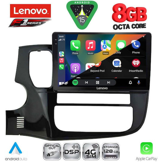 Lenovo Ηχοσύστημα Αυτοκινήτου για Mitsubishi Outlander 2013-2020 (Bluetooth/USB/WiFi/GPS/Apple-Carplay/Android-Auto) με Οθόνη Αφής 10"