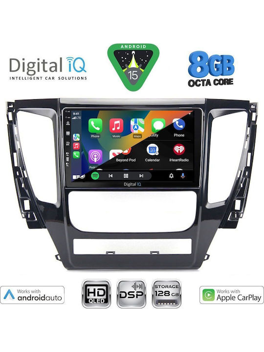 Digital IQ Car Audio System for Mitsubishi Pajero 2013-2020 Bluetooth USB WiFi GPS Apple CarPlay Android Auto with 9" Touch Screen