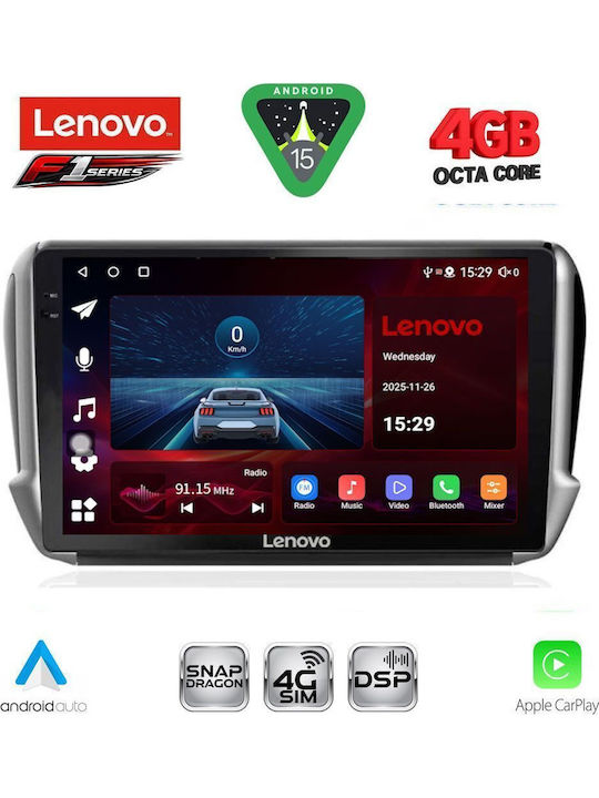 Lenovo Car Audio System for Peugeot 2008 2012-2021 Bluetooth USB WiFi GPS Apple CarPlay Android Auto with 10" Touch Screen
