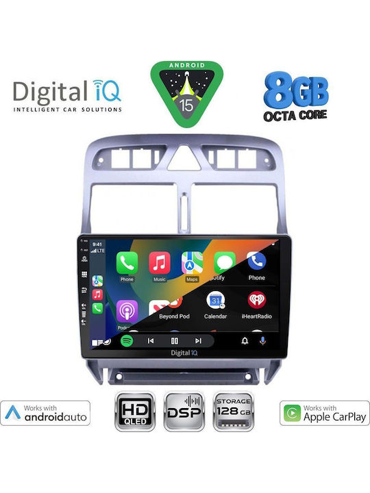 Digital IQ Car Audio System for Peugeot 307 2001-2008 Bluetooth USB WiFi GPS Apple CarPlay Android Auto with 9" Touch Screen