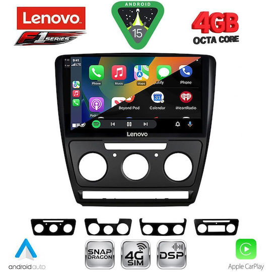 Lenovo Ηχοσύστημα Αυτοκινήτου για Skoda Octavia 2005-2012 με Clima (Bluetooth/USB/WiFi/GPS/Apple-Carplay/Android-Auto) με Οθόνη Αφής 10"