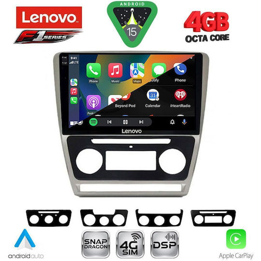 Lenovo Car Audio System for Skoda Octavia 2005-2012 Bluetooth USB WiFi GPS Apple CarPlay Android Auto with 10" Touch Screen