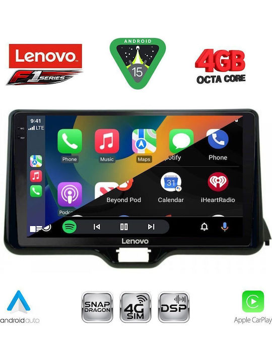 Lenovo Car Audio System for Toyota Yaris Mazda 2 2020 Bluetooth USB WiFi GPS Apple CarPlay Android Auto with 10" Touch Screen