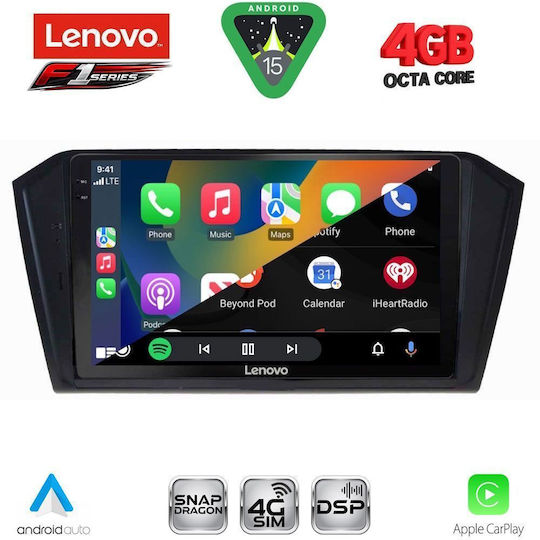 Lenovo Ηχοσύστημα Αυτοκινήτου για Volkswagen Passat 2016-2023 (Bluetooth/USB/WiFi/GPS/Apple-Carplay/Android-Auto) με Οθόνη Αφής 10"