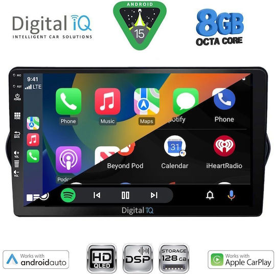 Digital IQ Car Audio System for Fiat Tipo 2015-2023 Bluetooth USB WiFi GPS Apple CarPlay Android Auto with 9" Touch Screen