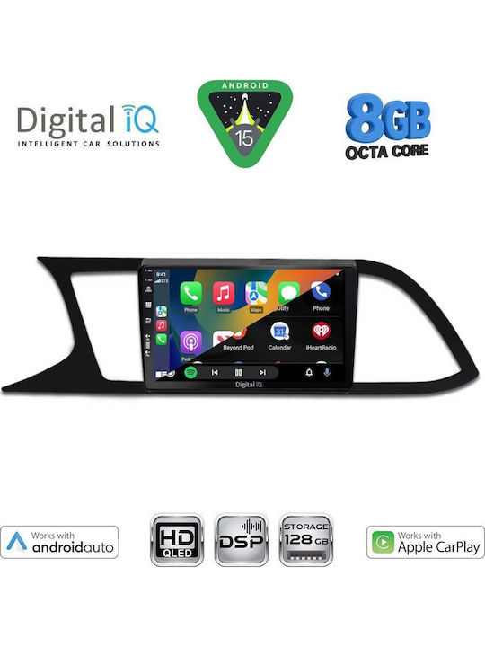 Digital IQ Car Audio System for Seat Leon 2012-2021 (Bluetooth/USB/WiFi/GPS/Apple CarPlay/Android Auto) with 9" Touch Screen