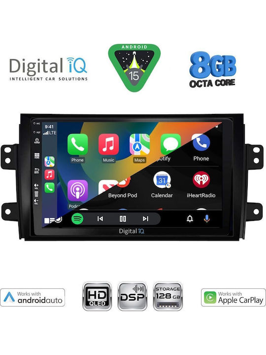 Digital IQ Car Audio System for Fiat Sedici Suzuki SX4 2005-2013 Bluetooth USB WiFi GPS Apple CarPlay Android Auto with 9" Touch Screen