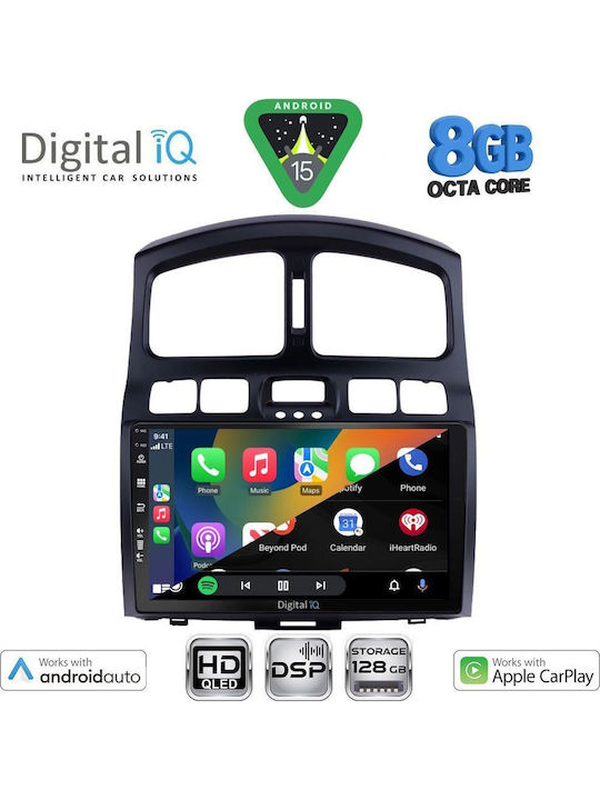 Digital IQ Car Audio System for Hyundai Santa Fe 2003-2006 Bluetooth USB WiFi GPS Apple CarPlay Android Auto with 9" Touch Screen