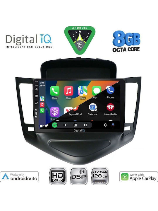 Digital IQ Car Audio System for Chevrolet Cruze 2008-2012 Bluetooth USB WiFi GPS Apple CarPlay Android Auto with 9" Touch Screen