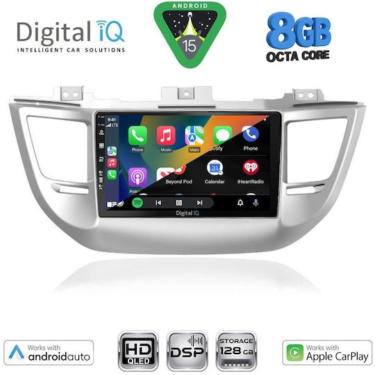 Digital IQ Ηχοσύστημα Αυτοκινήτου για Hyundai Tucson 2015-2019 (Bluetooth/USB/WiFi/GPS/Apple-Carplay/Android-Auto) με Οθόνη Αφής 9"