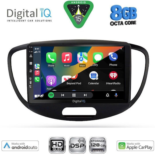 Digital IQ Ηχοσύστημα Αυτοκινήτου για Hyundai i10 2008-2013 (Bluetooth/USB/WiFi/GPS/Apple-Carplay/Android-Auto) με Οθόνη Αφής 9"