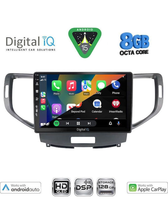 Digital IQ Car Audio System for Honda Accord 2008-2013 Bluetooth USB WiFi GPS Apple CarPlay Android Auto with 9" Touch Screen