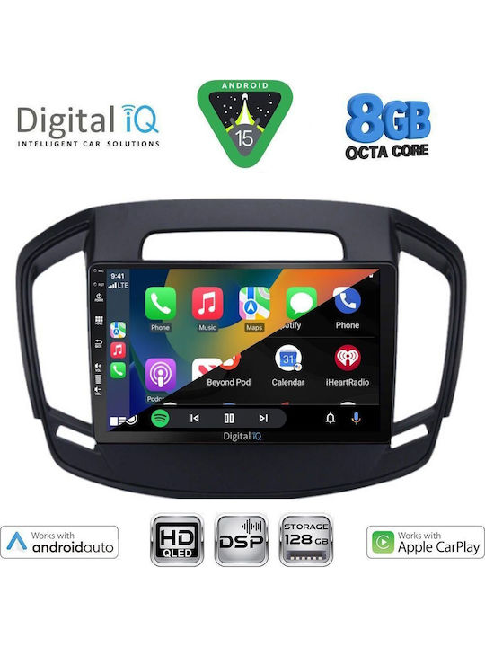 Digital IQ Auto-Audiosysteme für Opel Insignia 2014-2017 Bluetooth USB Eingebautes Wi-Fi GPS Apple CarPlay Android Auto mit 9 Zoll Touchscreen