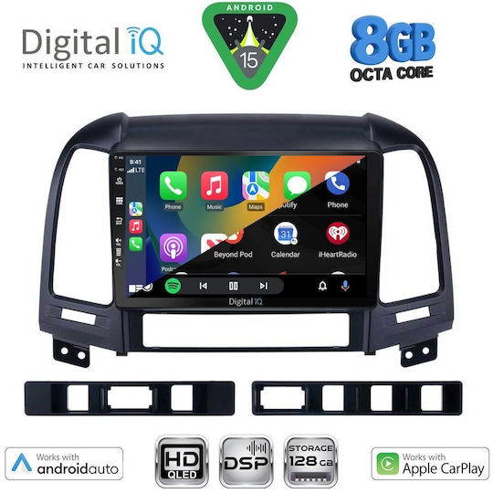 Digital IQ Ηχοσύστημα Αυτοκινήτου για Hyundai Santa Fe 2005-2013 (Bluetooth/USB/WiFi/GPS/Apple-Carplay/Android-Auto) με Οθόνη Αφής 9"