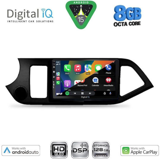 Digital IQ Car Audio System for Kia Picanto 2011-2017 (Bluetooth/USB/WiFi/GPS/Apple CarPlay/Android Auto) with 9" Touch Screen