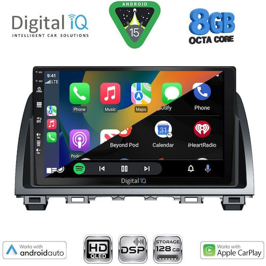 Digital IQ Sistem Audio Auto pentru Mazda 6 2012-2017 Bluetooth USB Wi-Fi GPS Apple CarPlay Android Auto cu Ecran Tactil 9"