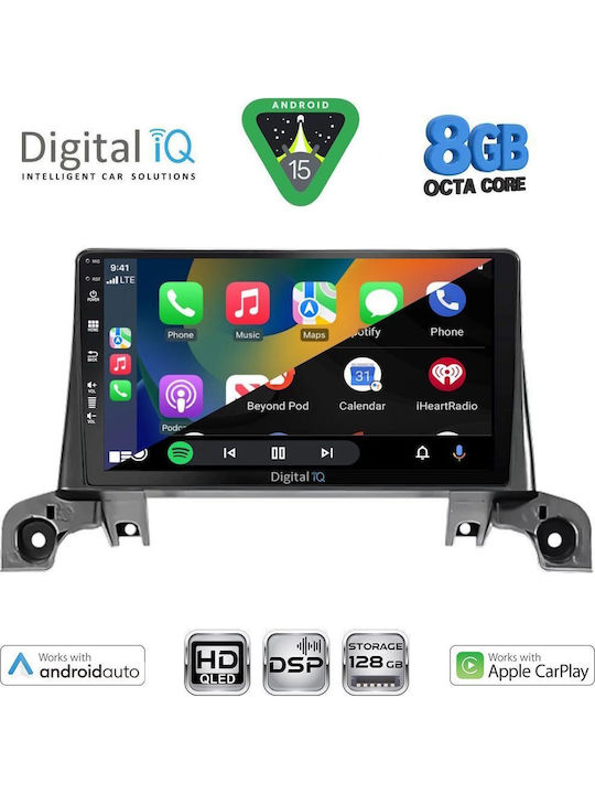 Digital IQ Car Audio System for Peugeot 3008 2017+ with 9" Touch Screen Bluetooth USB Wi-Fi GPS Apple CarPlay Android Auto Digital IQ BXF 7519 CPAA