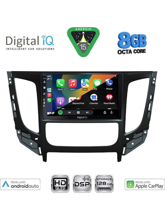Digital IQ Автомобилна Аудио Система За Mitsubishi L200 2015-2019 С Clima (Bluetooth/USB/Wi-Fi/GPS/Apple CarPlay/Android Auto) С Touch Screen 9"