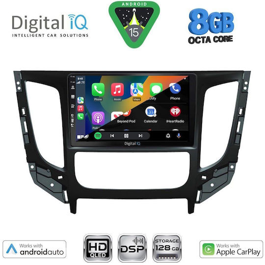 Digital IQ Car Audio System for Mitsubishi L200 2015-2019 with Clima (Bluetooth USB Wi-Fi GPS Apple CarPlay Android Auto) with 9-Inch Touch Screen