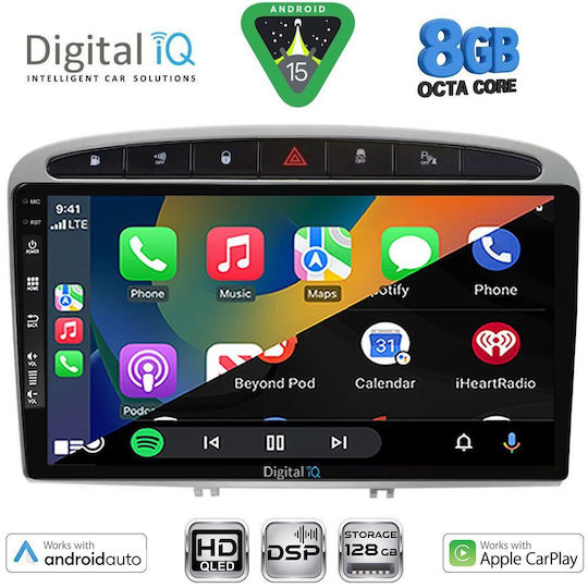 Digital IQ Ηχοσύστημα Αυτοκινήτου για Peugeot 308 / RCZ 2009-2015 (Bluetooth/USB/WiFi/GPS/Apple-Carplay/Android-Auto) με Οθόνη Αφής 9"