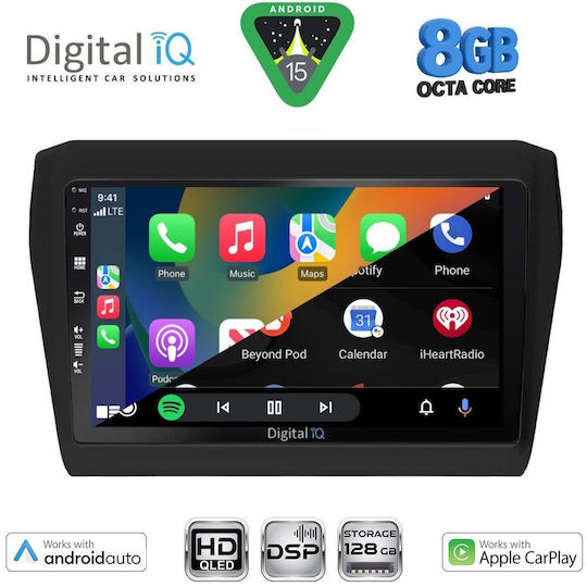 Digital IQ Car Audio System for Suzuki Swift 2017-2022 with Touch Screen 9" Digital IQ BXF 7686_CPAA Bluetooth USB Wi-Fi GPS Apple CarPlay Android Auto