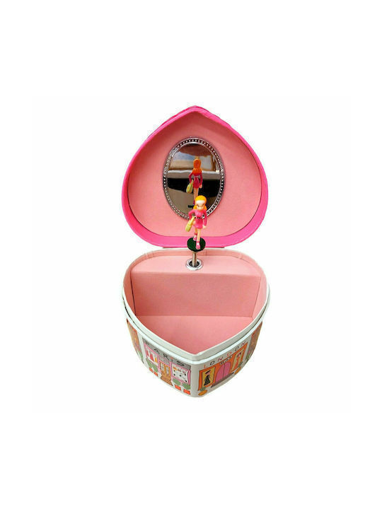 Schmuckkästchen Pink Herz Musik Drehbar Mädchen 13x9cm