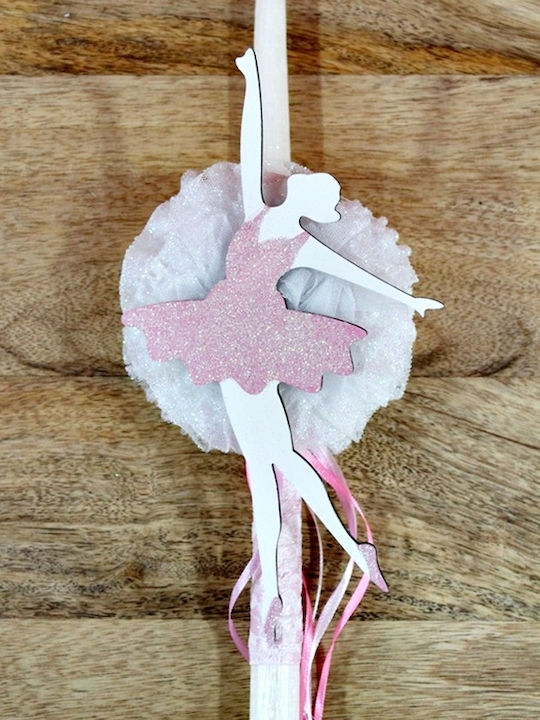 Osterkerze Ballerina Runde Handgefertigt 26d042 Rosa