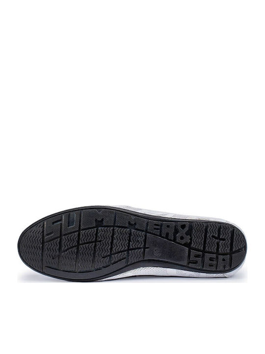 Leather Men's Moccasins in White Colour
