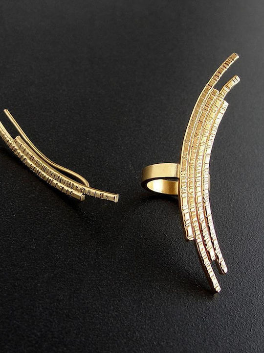 Ohrring Unisex Ear Cuff Pin Linkses Ohr Handgefertigt Silber 925