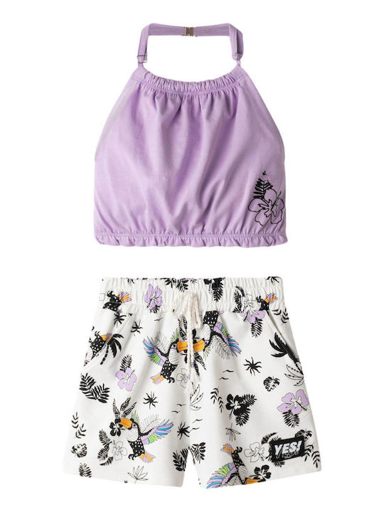 Kinderbekleidungssets mit Sommer Shorts 2 Stück Flieder