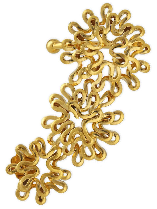Обица Ear Cuff Цвете Вдясно Ухо Ръчно Изработено Сребърно 925