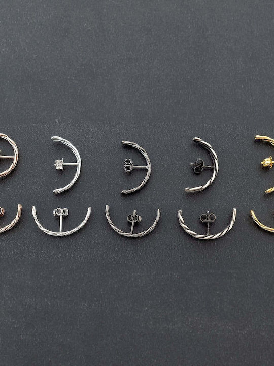 Ohrringe Stecknadelverschluss Handgefertigte Rosa Vergoldete Silber 925