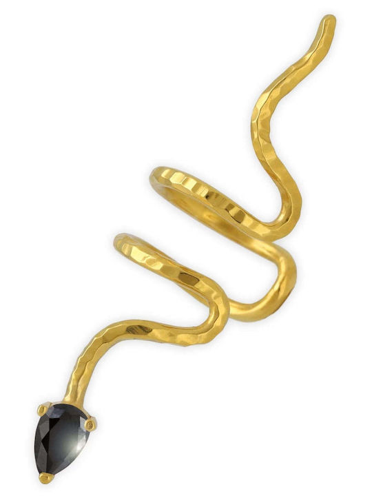 Ohrring Ear Cuff Schlange Blaues Steinen Rechtes Ohr Handgefertigt Silber 925