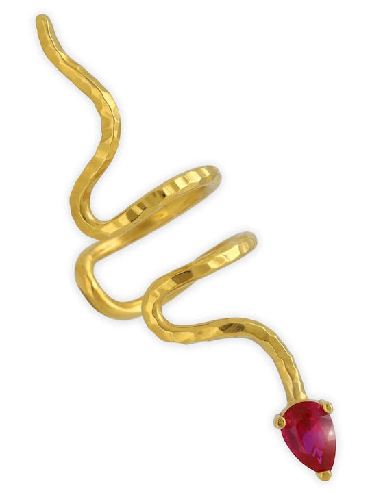 Ohrring Ear Cuff Schlange Blaues Steinen Rechtes Ohr Handgefertigt Silber 925