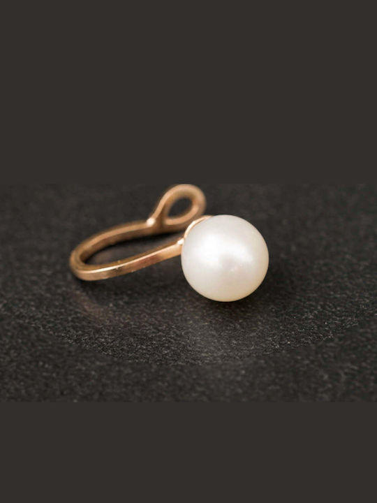Ohrring Ear Cuff Pterygiou Perle Handgefertigt Vergoldetes Silber 925