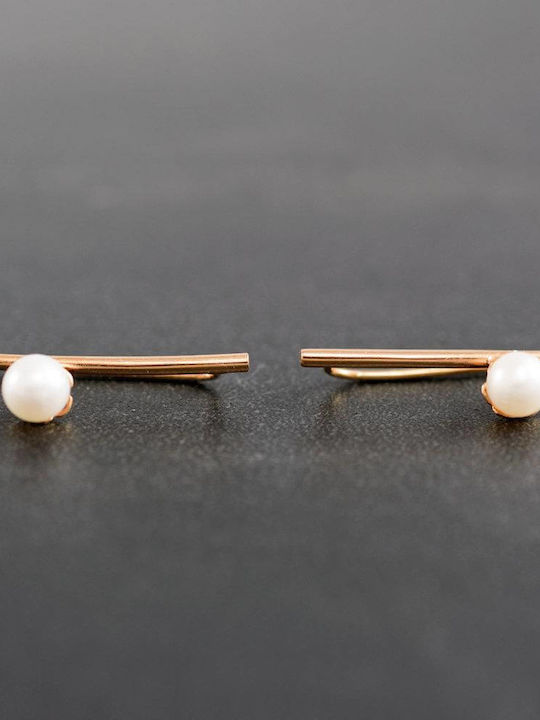 Earrings Pins Handmade Gold Plated Silver 925 with Pearls