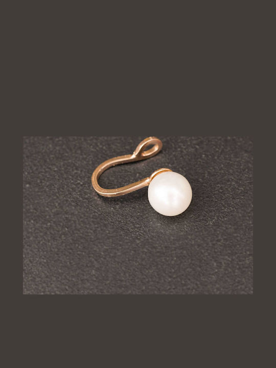 Ohrring Ear Cuff Pterygiou Perle Handgefertigt Vergoldetes Silber 925